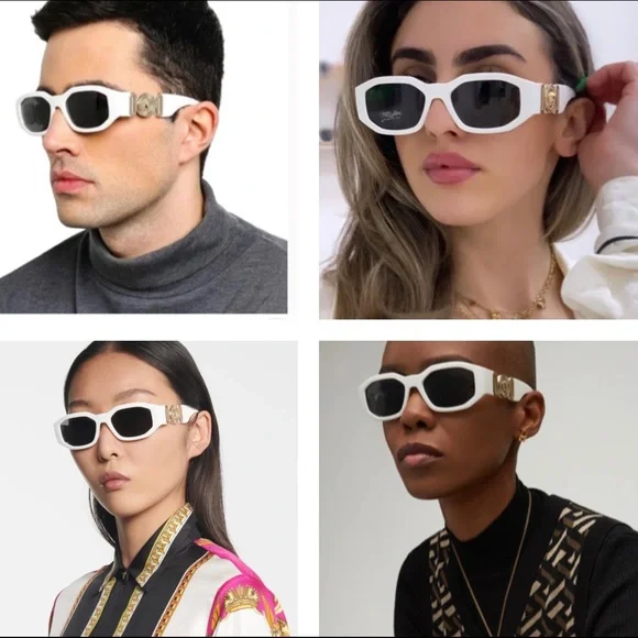 VERSACE UNISEX TOP 8 SPRING/SUMMER COLLECTION, STRIKING WHITE & GOLD SUNGLASSES